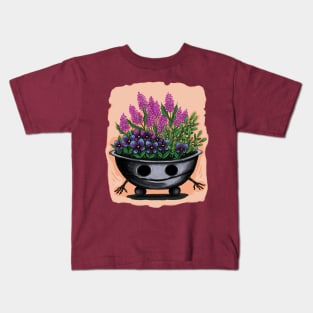Purple flowers plant pot Kids T-Shirt